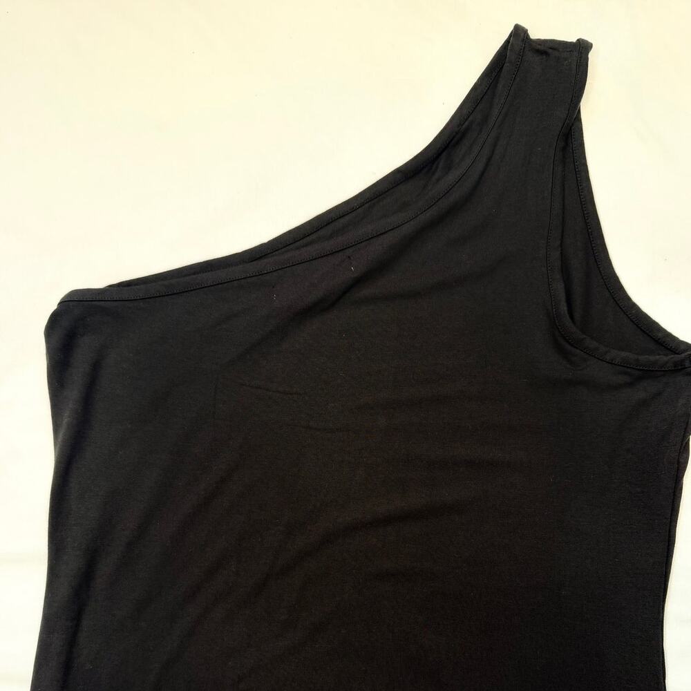 Seafolly One Shoulder Jersey Midi Dress Black Ribbed Minimalist Size XL NWT - Picture 11 of 13